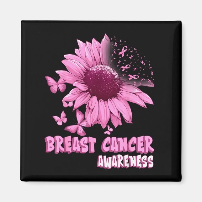 Nk Sunflower Breast Cancer Awareness Ribbon In Oct Magnet (Front)