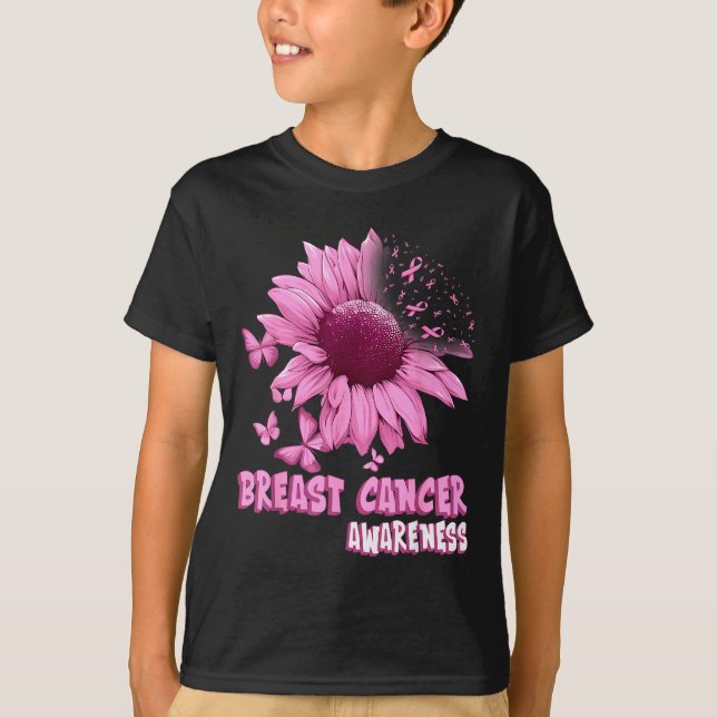 Nk Sunflower Breast Cancer Awareness Ribbon In Oct T-Shirt (Front)