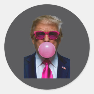 Nk Sungles Funny Donald Trump Nk Bubble Gum 2024  Classic Round Sticker