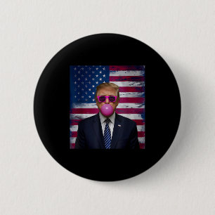 Nk Sungles Trump Bubble Gum 2024 Usa Flag Vintage  6 Cm Round Badge