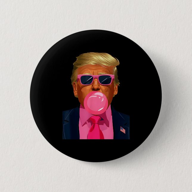 Nk Sungles Trump Bubble Gum 2024 Vote President Fu 6 Cm Round Badge (Front)