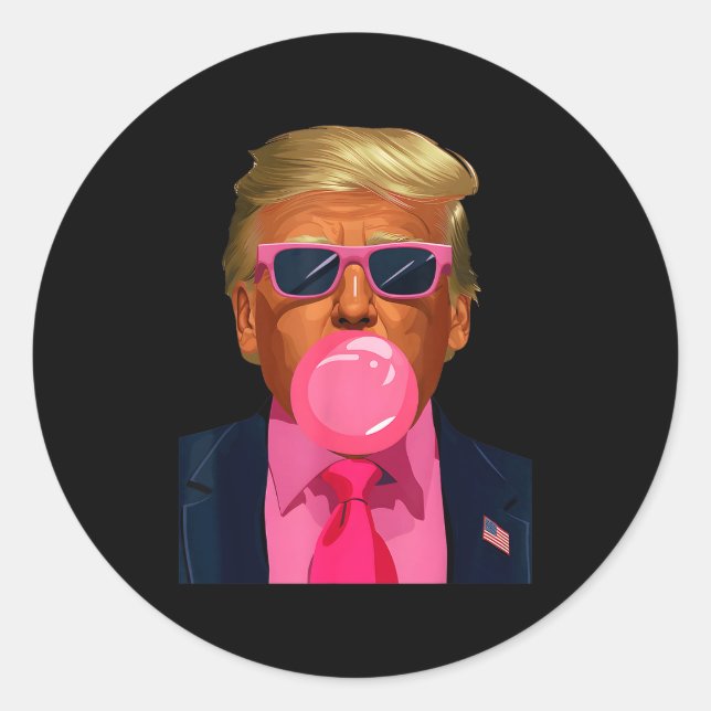 Nk Sungles Trump Bubble Gum 2024 Vote President Fu Classic Round Sticker (Front)