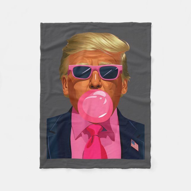 Nk Sungles Trump Bubble Gum 2024 Vote President Fu Fleece Blanket (Front)