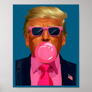 Nk Sungles Trump Bubble Gum 2024 Vote President Fu Poster