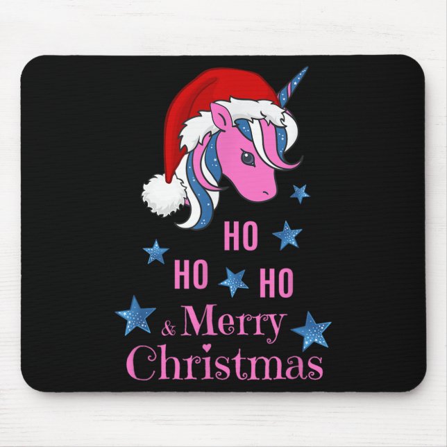 Nk Unicorn Santa Merry Christmas  Mouse Mat (Front)