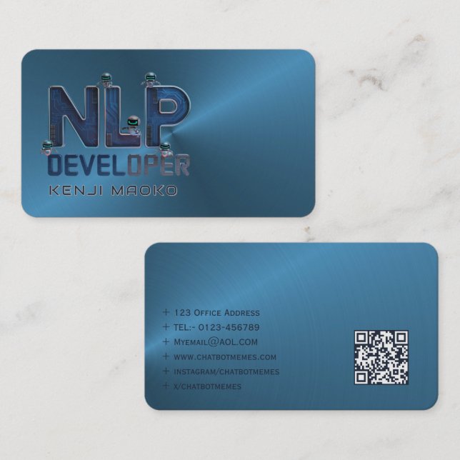 🤖NLP Engineer Chatbot Developer AI QR Code Cards (Front/Back)