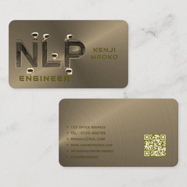 🤖NLP Engineer Chatbot Developer Conversational AI Business Card (Front/Back)