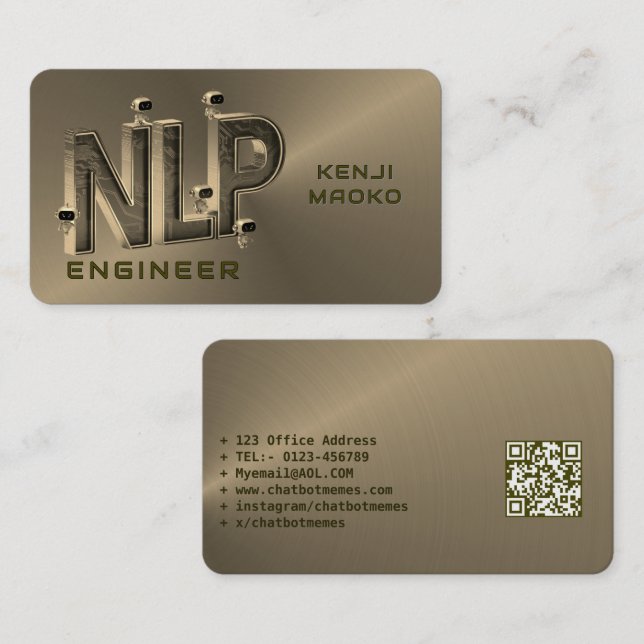🤖NLP Engineer Chatbot Developer Conversational AI Business Card (Front/Back)