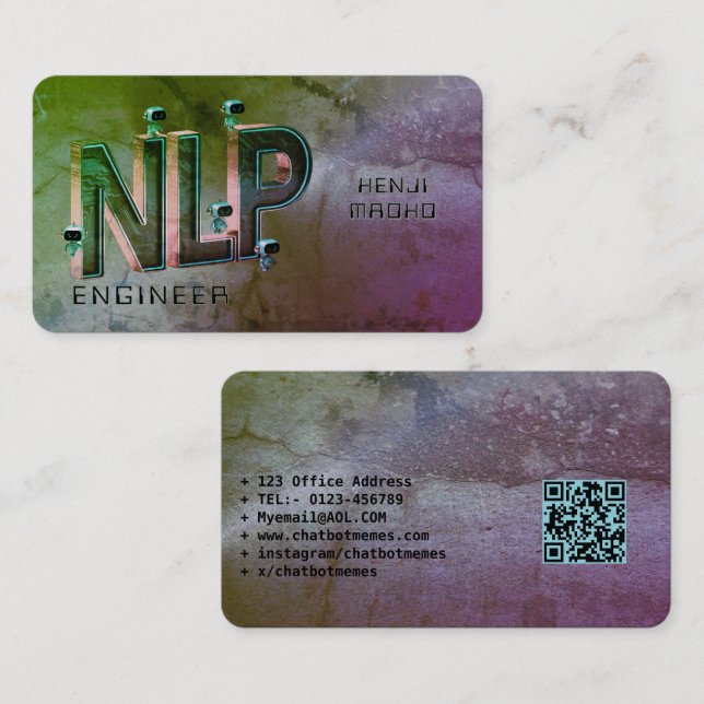 🤖NLP Engineer Chatbot Developer Conversational AI Business Card (Front/Back)