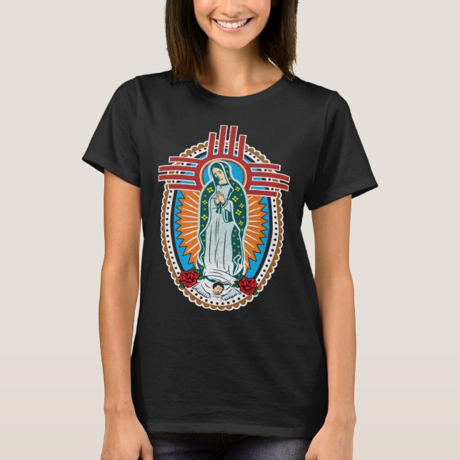 NM Zia Blessed Virgin Mary Our Lady of Guadalupe L T-Shirt (Front)