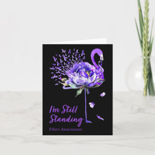 Nn Flamingo Purple Ribbon Fibro Fibromyalgia Card