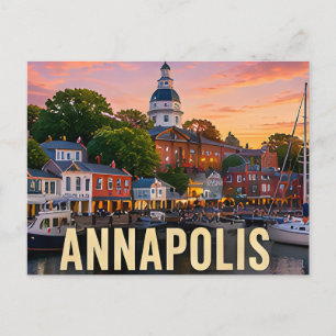 nnapolis Maryland Harbour Waterfront Travel Gift Postcard