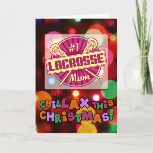 No1 Lacrosse Mum Christmas Card, Customisable Holiday Card