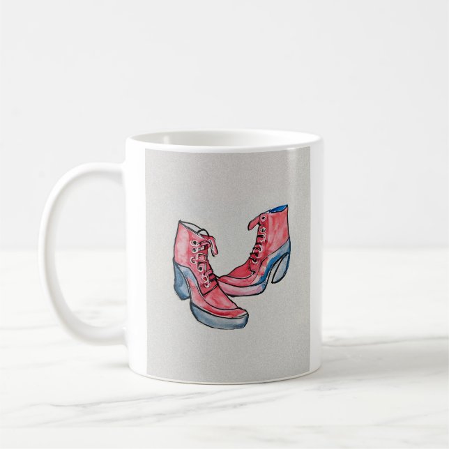 No 01, Hand Drawing Of Funny Shoes Collection Coffee Mug (Left)