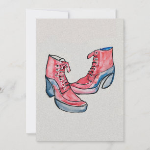 No 01, Hand Drawing Of Funny Shoes Collection Holiday Card