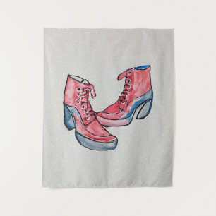 No 01, Hand Drawing Of Funny Shoes Collection Tapestry