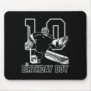 No. 10 Ice Hockey Goalie Happy 10th Birthday Boy Mouse Mat