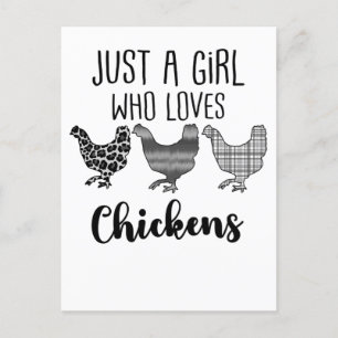 No 1/2, Just A Girl Who Loves Chickens, Funny Postcard