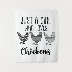 No 1/2, Just A Girl Who Loves Chickens, Funny Tapestry