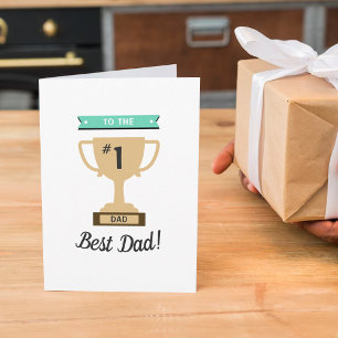 No. 1 Best Dad Award Whimsy Trophy Father's Day Card