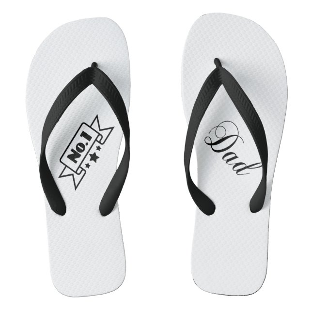 No.1 Dad Father's Day Flip Flops (Footbed)
