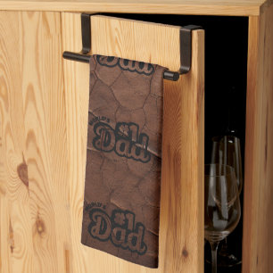 No.1 Dad-Leather Look Tea Towel