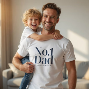 No.1 Dad Personalised T-Shirt Custom Dad