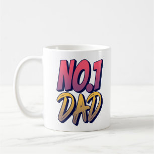 No.1 Dad Text Father's Day Coffee Mug