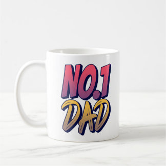 No.1 Dad Text Father's Day Coffee Mug