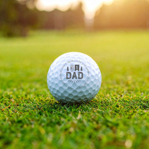 No. 1 Dad Vintage Circle Personalised  Custom Name Golf Balls
