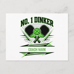 No. 1 Dinker Pickleball Coach Name Design Postcard