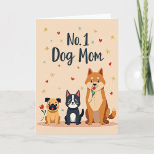 No 1 Dog Mum Hearts Day Card