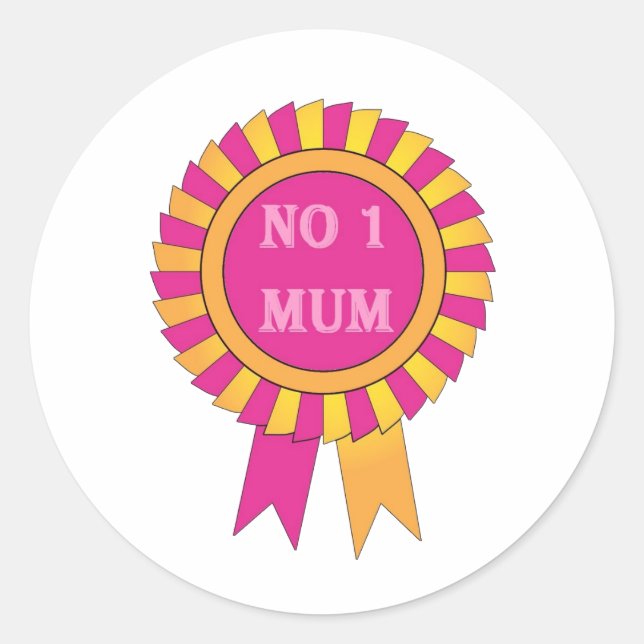No 1 mum classic round sticker (Front)