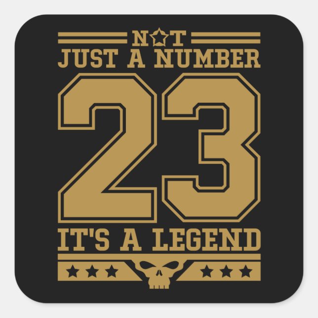 No. 23 is Legendary Number Square Sticker (Front)