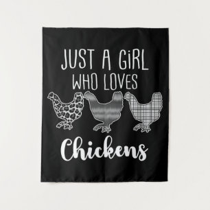No 2/2, Just A Girl Who Loves Chickens, Funny Tapestry