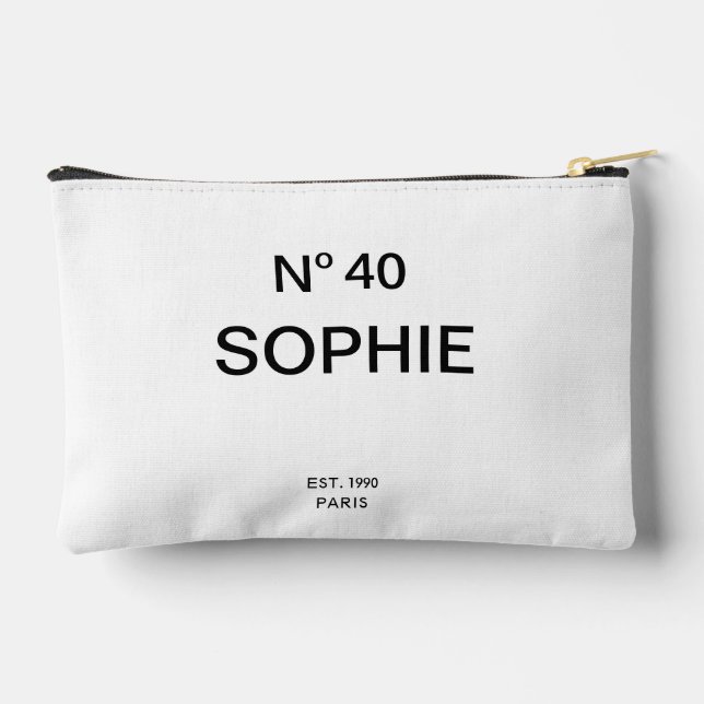 No 40 French Chic 40th Birthday Party Accessory Pouch (Back)