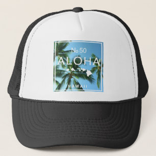 No. 50 Aloha Hawaii Palm Island Paradise Trucker Hat