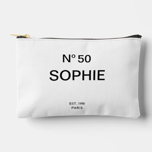 No 50 French Chic 50th Birthday Party Accessory Pouch (Front)