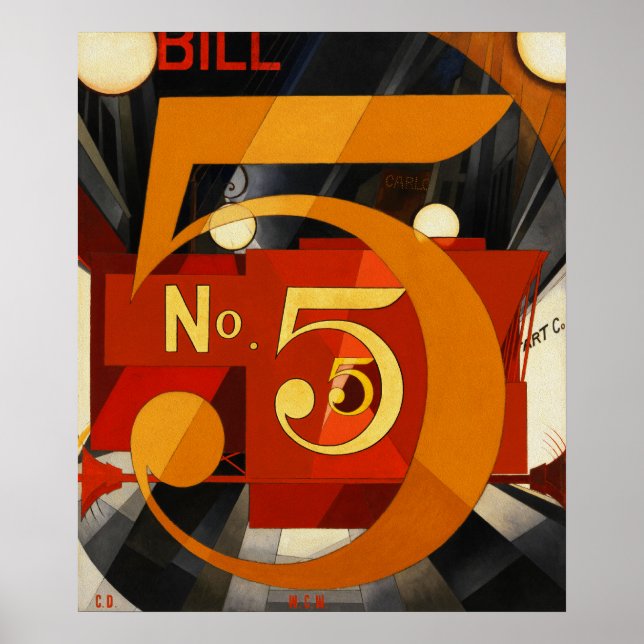 No. 5 Painting - The Figure 5 in Gold by Demuth Poster (Front)