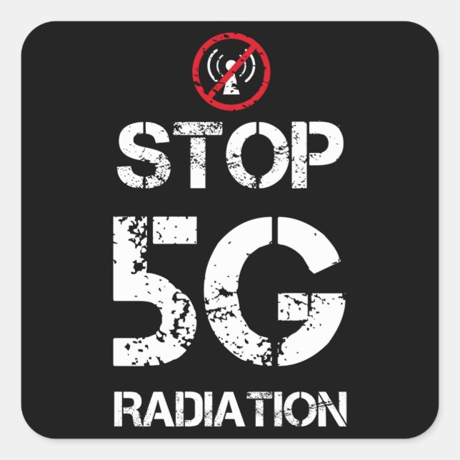 No 5G Please - Anti 5G Radiation Gift Square Sticker (Front)