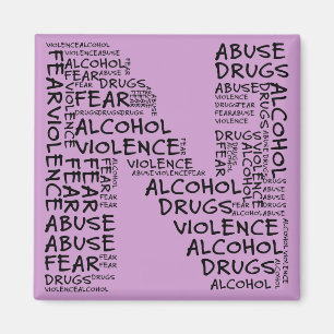 No Abuse, Drugs, or Fear (Letter N - Part of Set) Magnet