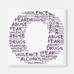 No Abuse, Drugs, or Fear (Letter O - Part of Set) Magnet