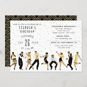 NO AGE Art Deco/Great Gatsby/1920s Birthday Party Invitation