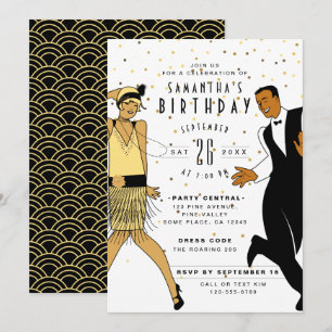 NO AGE Art Deco/Great Gatsby/1920s Birthday Party Invitation