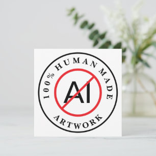 No AI 100% Human Made Artwork Card
