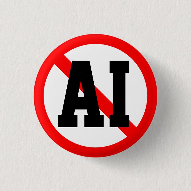 No AI 3 Cm Round Badge (Front)