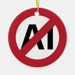 No AI allowed Ceramic Tree Decoration