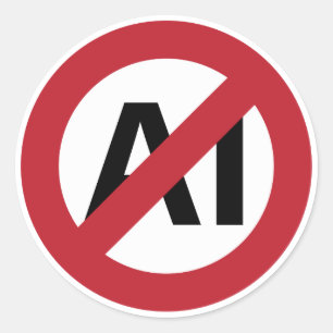 No AI allowed Classic Round Sticker