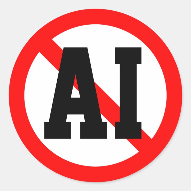 No AI Classic Round Sticker (Front)
