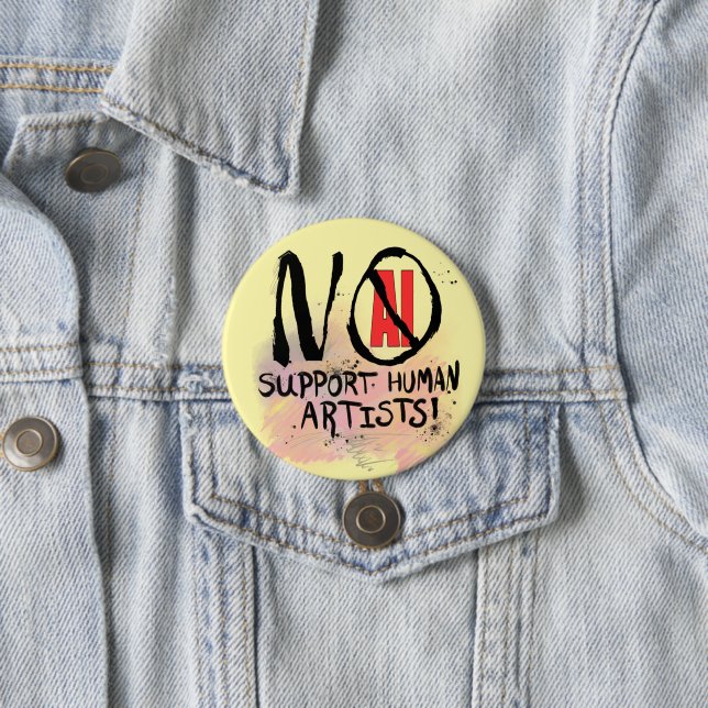 NO Ai! Support human artist! 7.5 Cm Round Badge (In Situ)